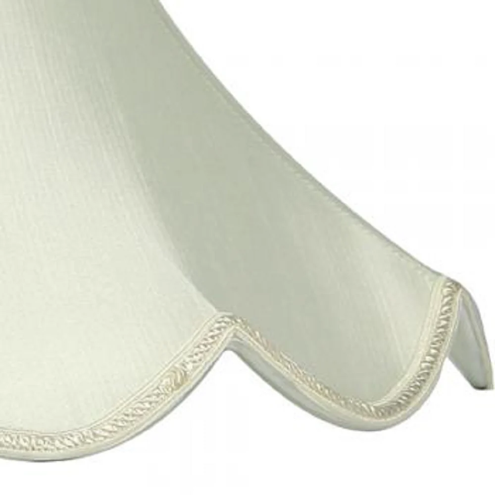 10" Ivory Traditional Faux Silk Scalloped Lamp Shade 25cm - Image 2