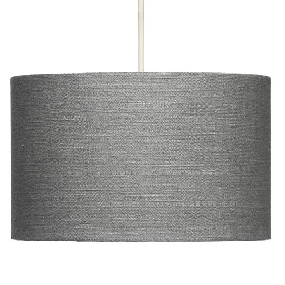 12" Earl Grey Linen Vintage Easy Fit Drum Pendant Shade 30cm