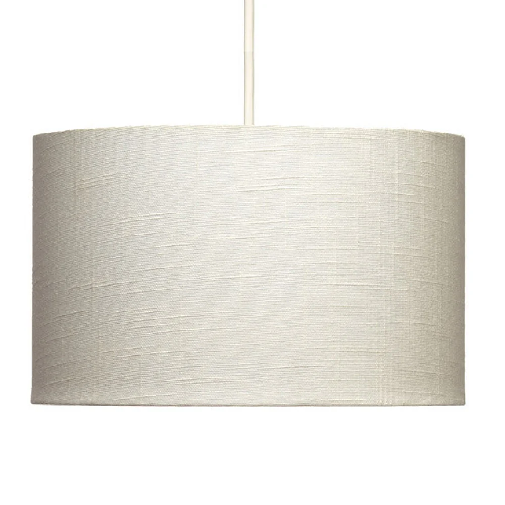 14" Cotton Cream Linen Vintage Easy Fit Drum Pendant Shade 35cm