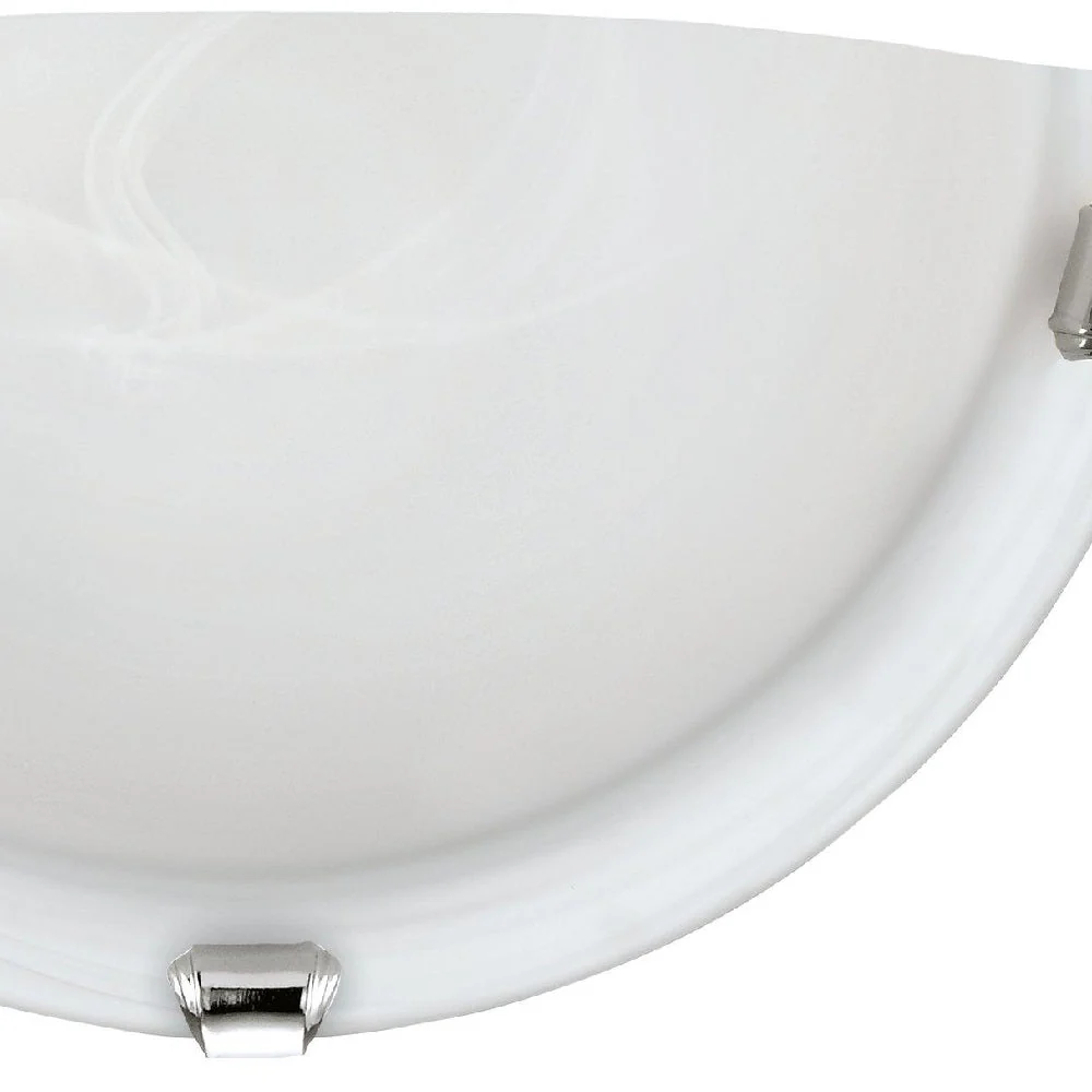 Britalia BR7188-2PK 2 Pack White Alabaster Glass & Polished Chrome Half Moon Wall Lights 30cm - Image 2