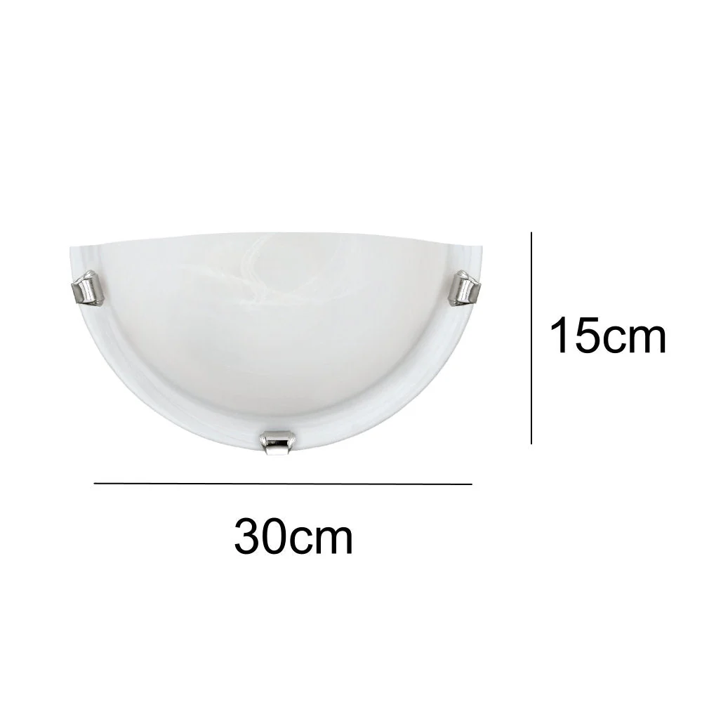 Britalia BR7188-2PK 2 Pack White Alabaster Glass & Polished Chrome Half Moon Wall Lights 30cm - Image 5