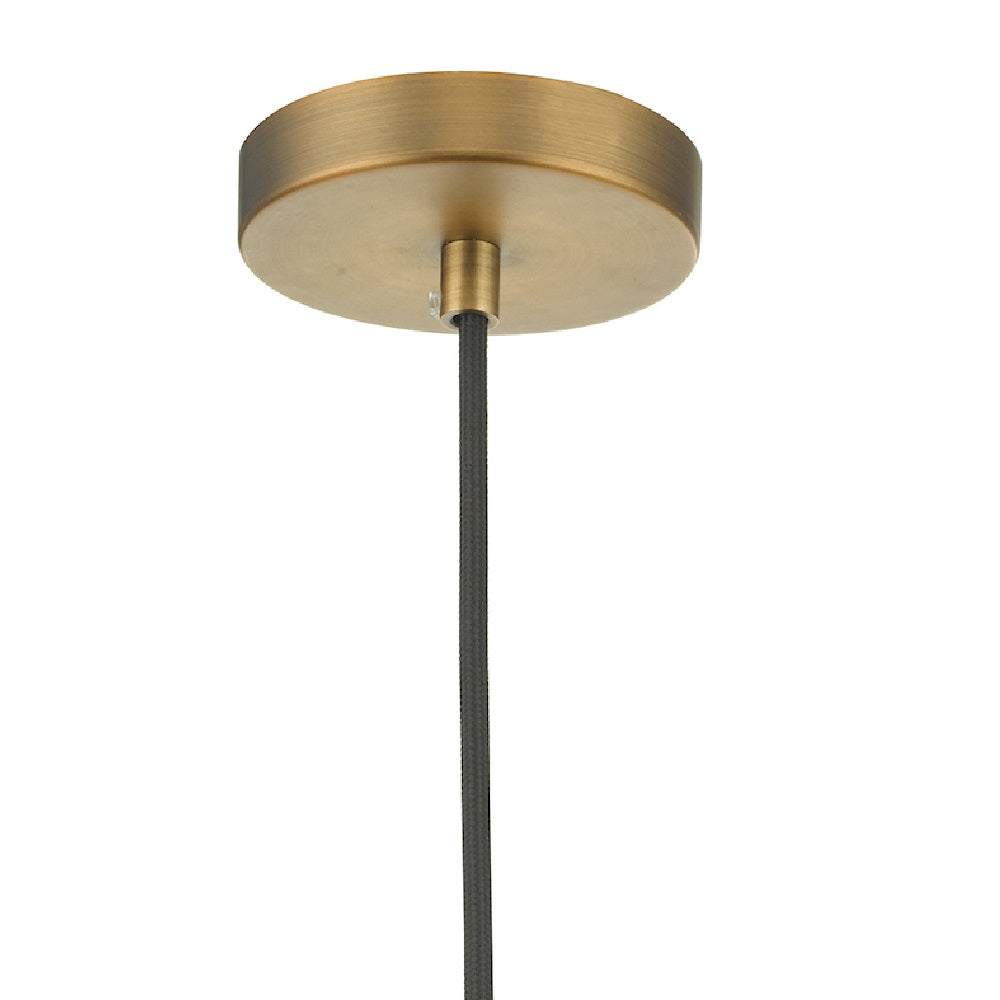 Aged Brass & Opal White Glass Vintage Globe Dome Pendant Ceiling Light 21cm - Image 3