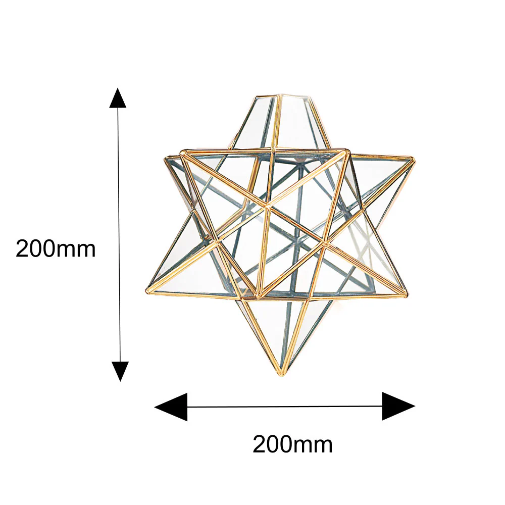 Antique Brass & Glass Vintage Easy Fit Star Pendant Shade 20cm - Image 4