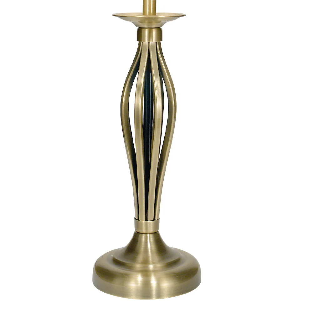 Antique Brass Open Metalwork Table Lamp with Gold Shade 53cm - Image 3
