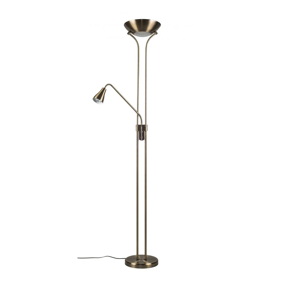 Antique Brass Vintage Mother & Child Floor Lamp Light 182cm - Image 2