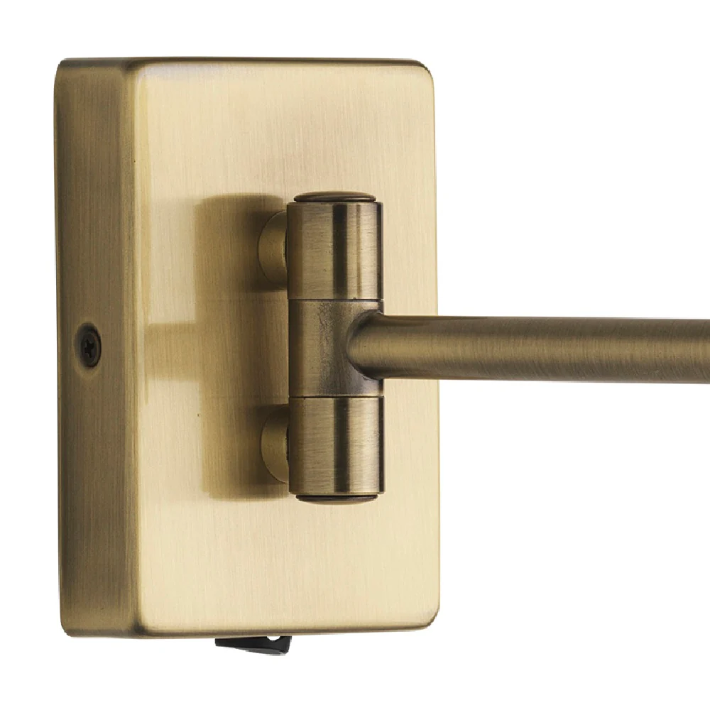 Antique Brass Vintage Switched Swing Arm Wall Light Bracket - Image 2