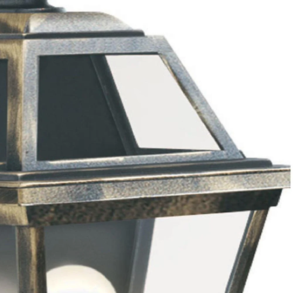 Black & Gold Outdoor Traditional Half Lantern Flush Wall Light IP44 - Image 2