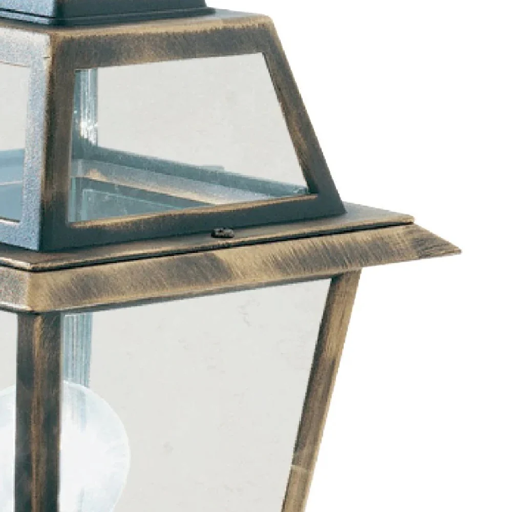 Black & Gold Outdoor Traditional Up Lantern Wall Light IP44 - Image 3