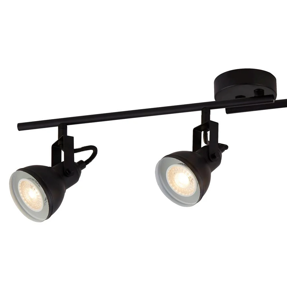 Matt Black Industrial 4 Lamp Adjustable Split Bar Spot Light 805mm - Image 2