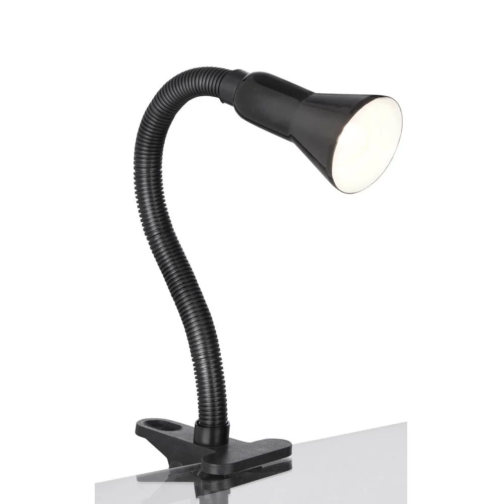 Black Modern Clip On Flexible Stem Switched Task Table Lamp 30cm - Image 3