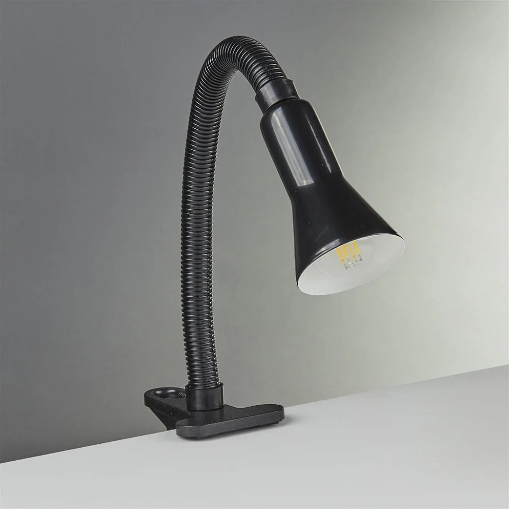 Black Modern Clip On Flexible Stem Switched Task Table Lamp 30cm - Image 4