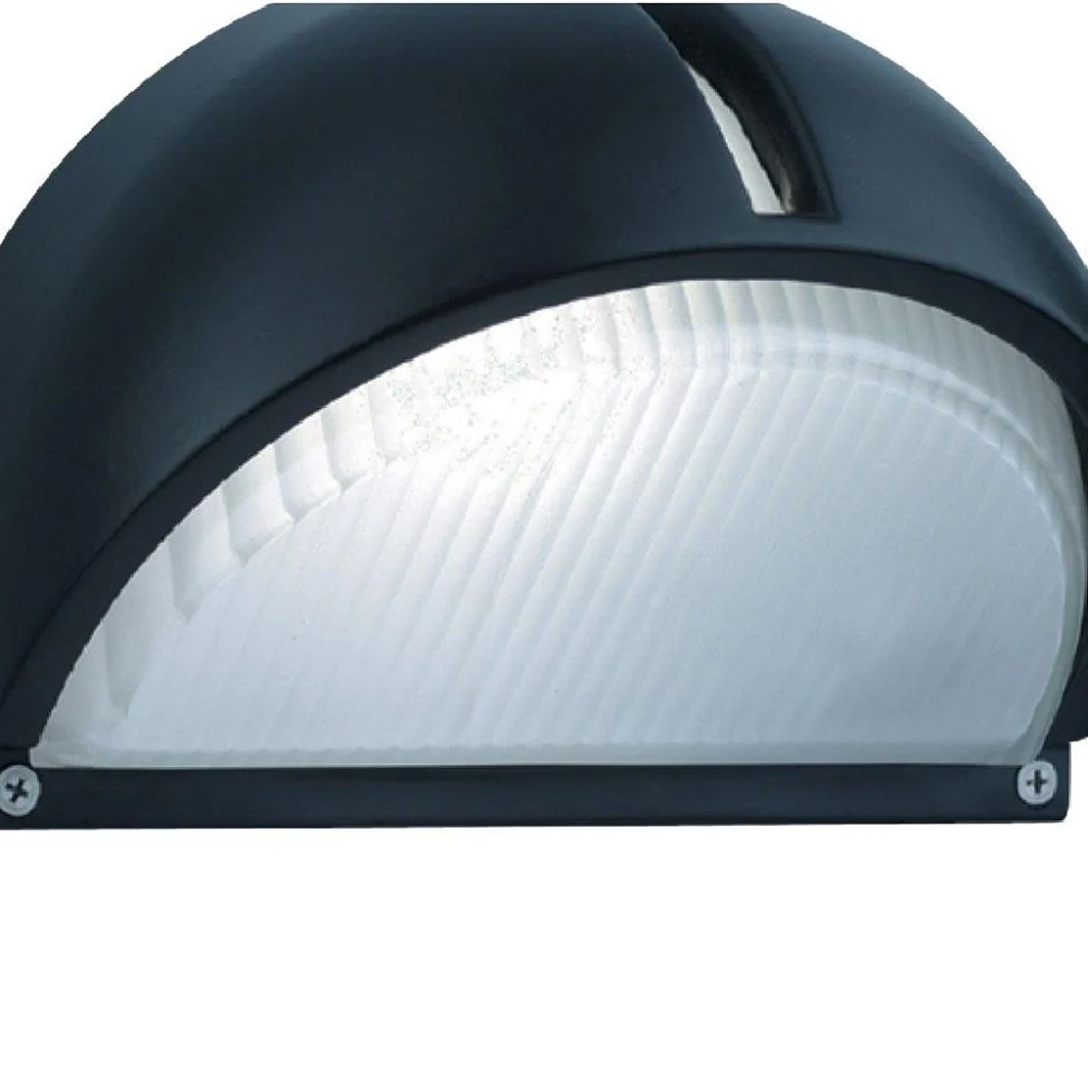 Matt Black Outdoor Half Moon Modern Bulkhead Wall Light IP44 - Image 3