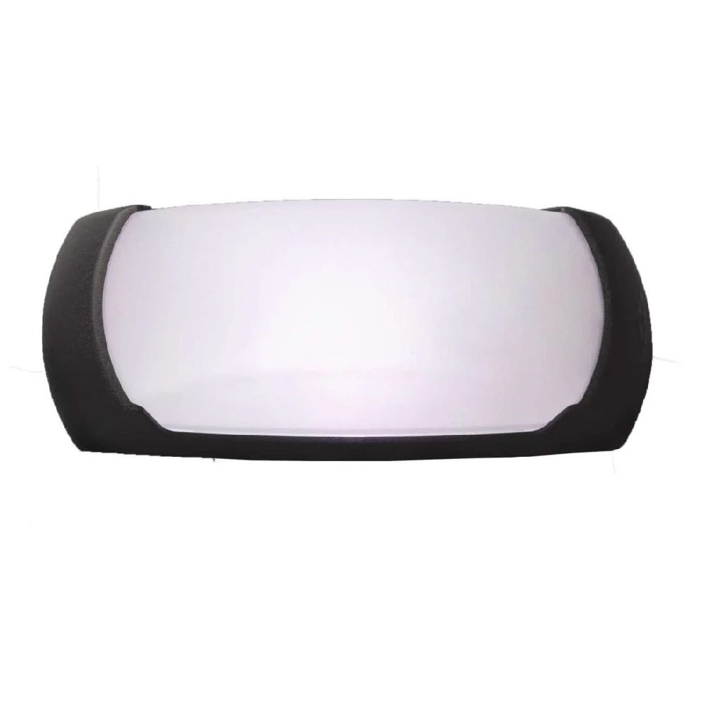 Black Outdoor Modern Oval Bulkhead Wall Light 30cm Coastal IP66