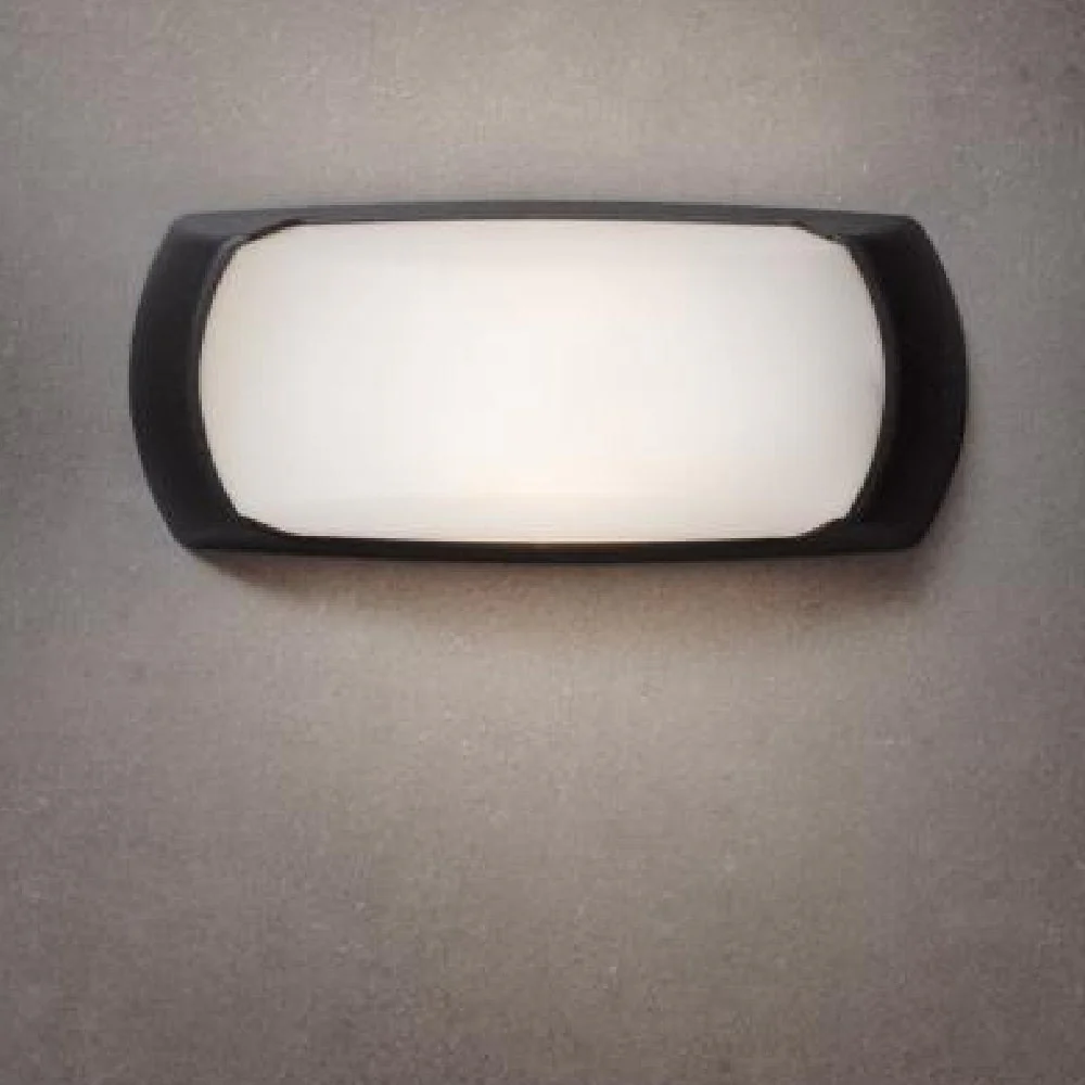 Black Outdoor Modern Oval Bulkhead Wall Light 30cm Coastal IP66 - Image 2
