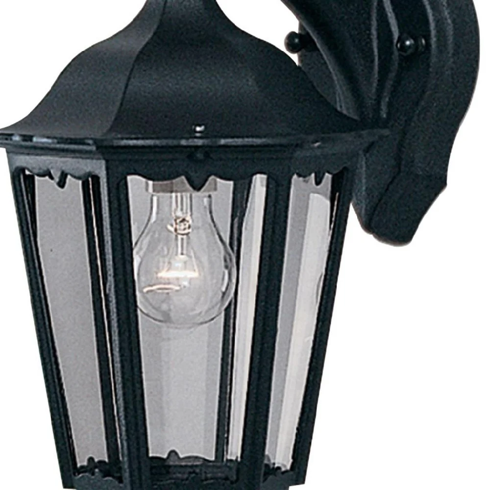 Black Outdoor Traditional Coach Down Lantern Wall Light IP44 - Image 2