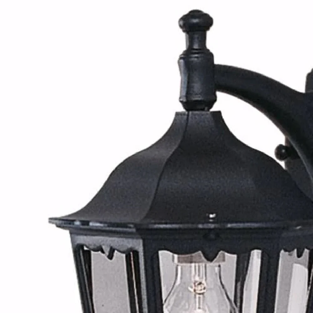 Black Outdoor Traditional Coach Down Lantern Wall Light IP44 - Image 3