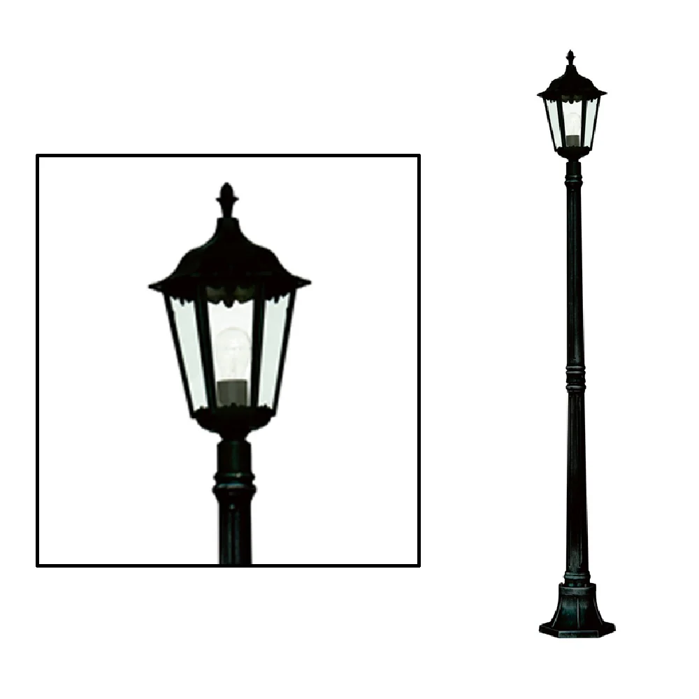 Black Outdoor Traditional Lantern Post Light 1830mm - Image 2