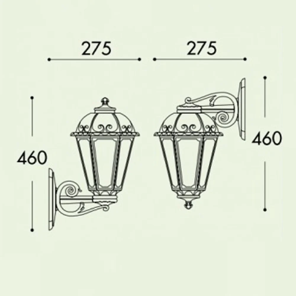 Black Outdoor Traditional Up or Down Dome Head Lantern Wall Light Coastal IP55 - Image 4