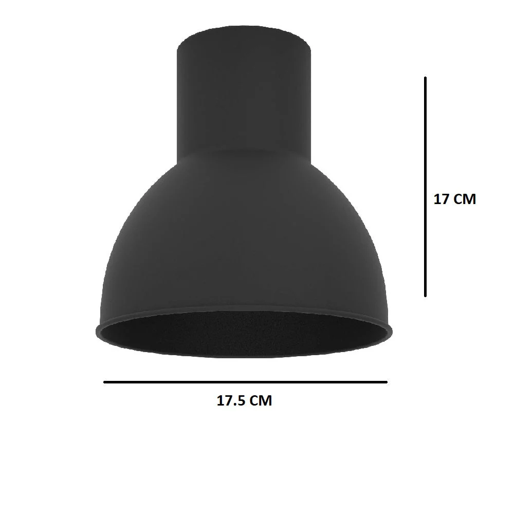 Black Vintage Dome Single Lamp Easy Fit Pendant 17cm - Image 4