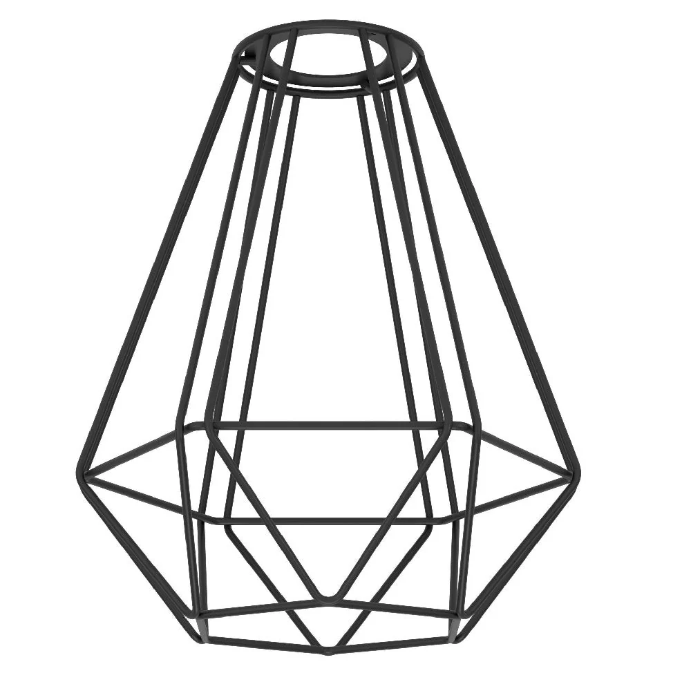Black Vintage Wire Cage Easy Fit Pendant 205mm