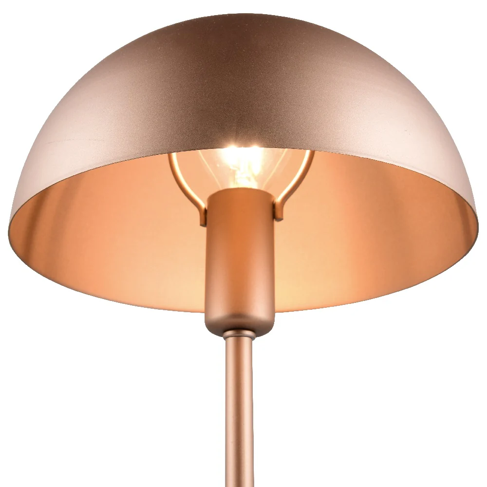 Matt Copper Dome Metal Modern Table Desk Lamp 30cm - Image 2