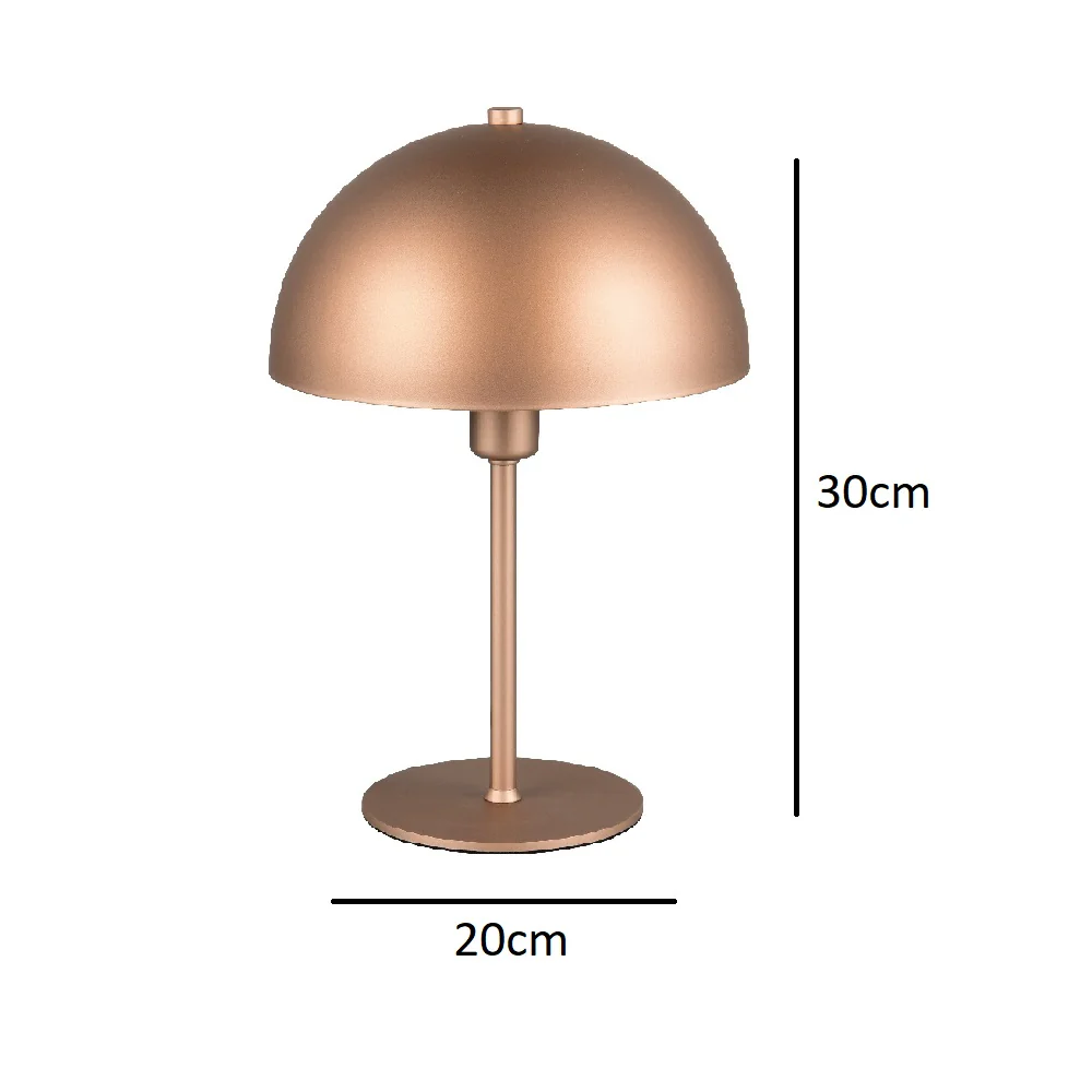Matt Copper Dome Metal Modern Table Desk Lamp 30cm - Image 4