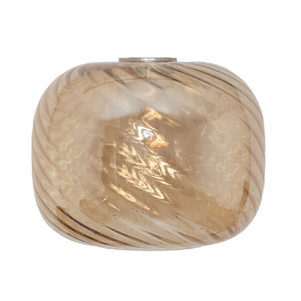 Amber Swirl Glass Modern Easy Fit Non Electric Pendant Shade 23cm