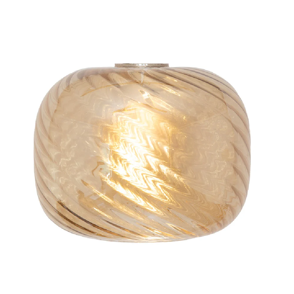 Amber Swirl Glass Modern Easy Fit Non Electric Pendant Shade 23cm - Image 2