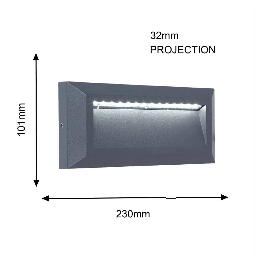 LED Anthracite Outdoor Rectangular Surface Mount Brick Down Light 10W - Image 3