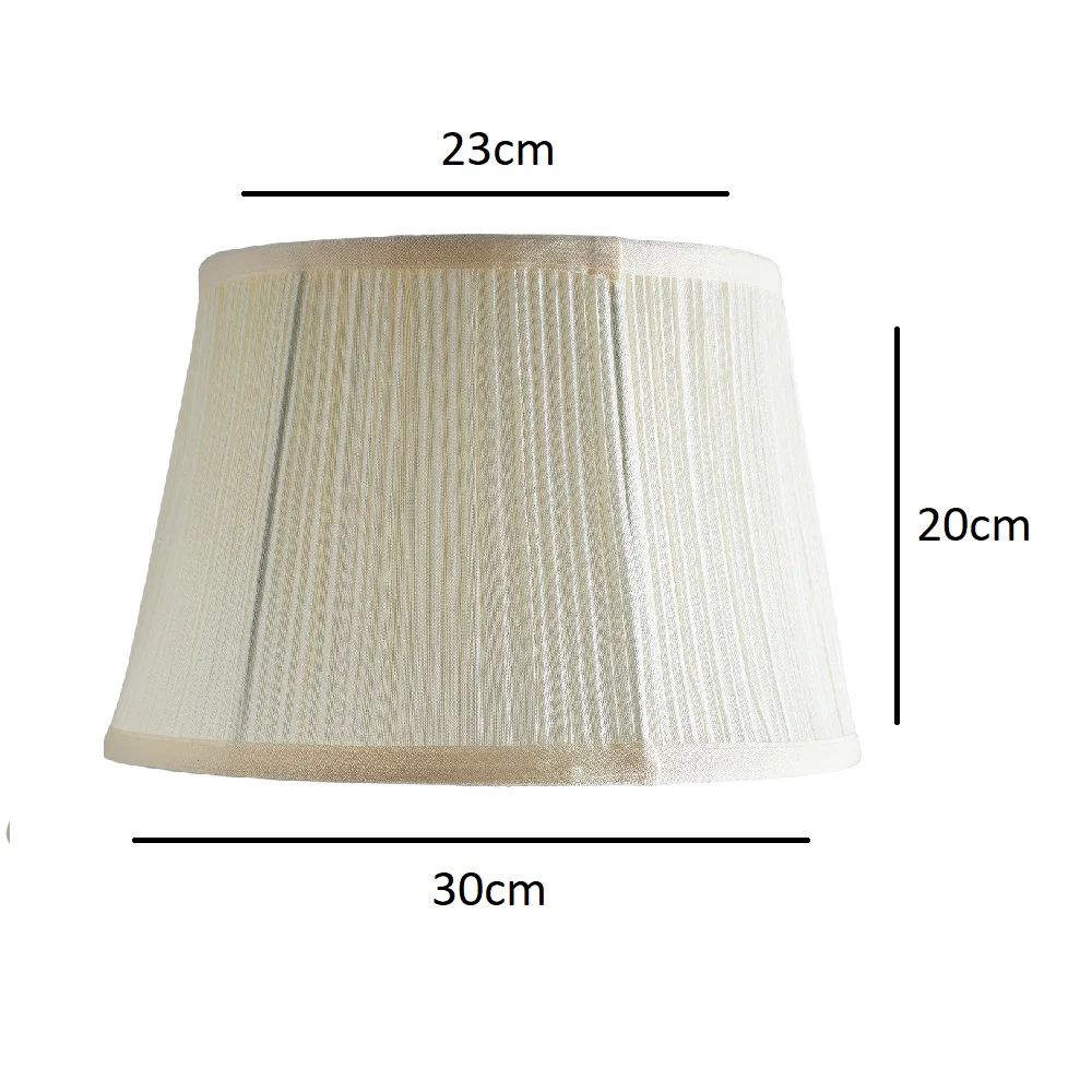 Cream Faux Silk Vintage Mushroom Pleated Tapered Lampshade 30cm - Image 3