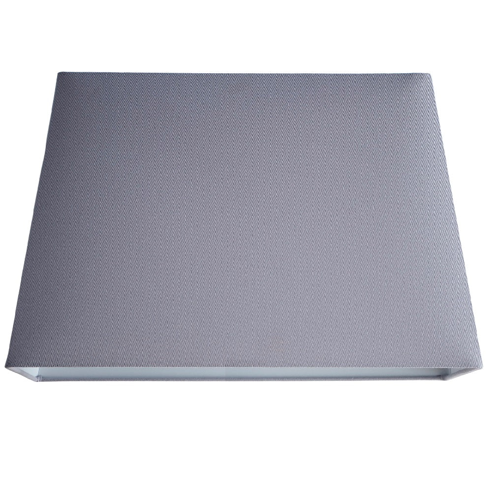Grey Linen and White Inner Vintage Rectangular Tapered Shade 17"