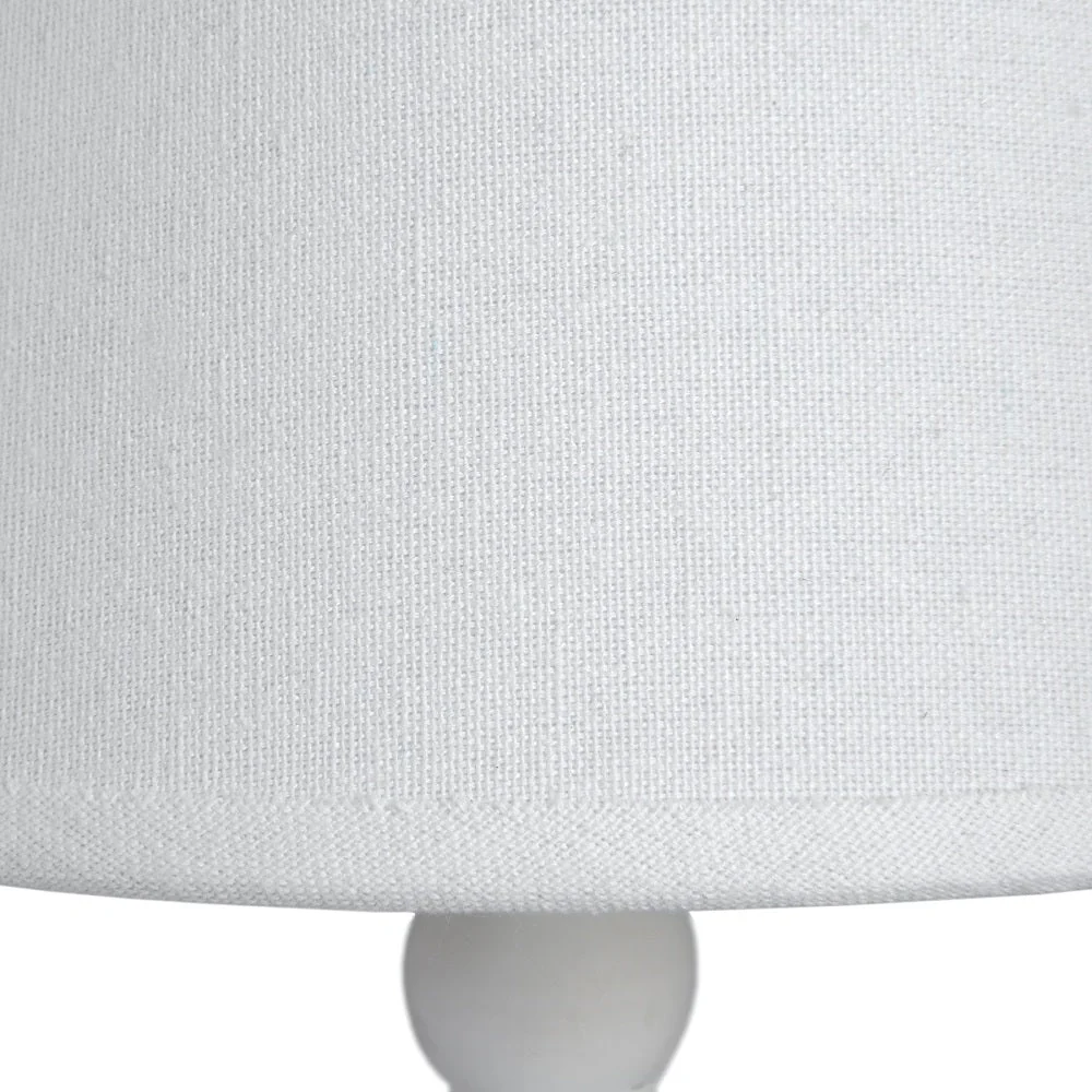 Britalia BR18554 White Washed Wood Vintage Rustic Candlestick Table Lamp with Linen Shade 45cm - Image 2