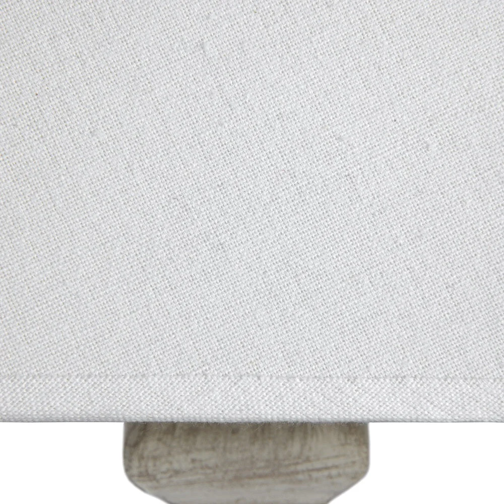Britalia BR18559 Grey Washed Wood Vintage Rustic Square Column Table Lamp with Linen Shade 51cm - Image 3