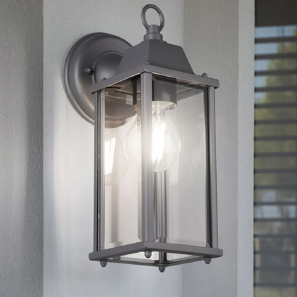 Britalia BR201960142 Anthracite Grey Outdoor Vintage Down Lantern Wall Light IP23 - Image 2