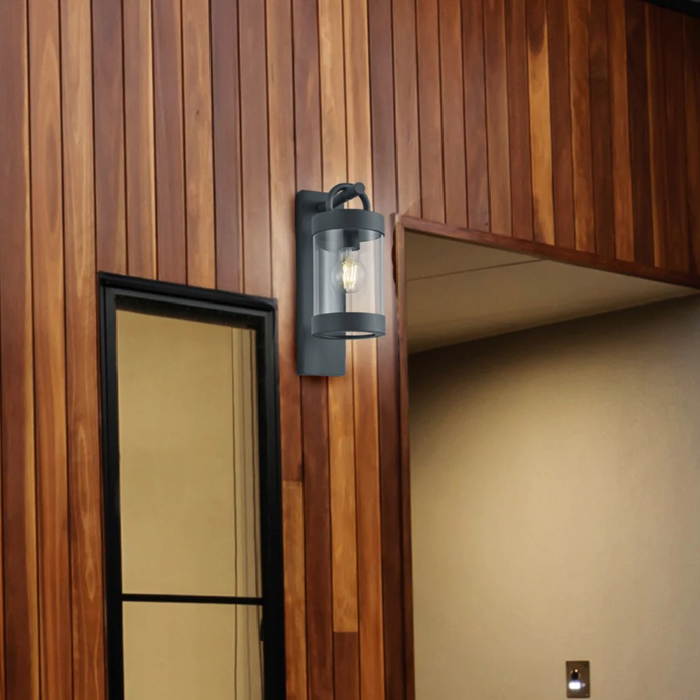 Britalia BR204160142 Anthracite Outdoor Vintage Down Lantern Dusk Sensor Wall Light - Image 2