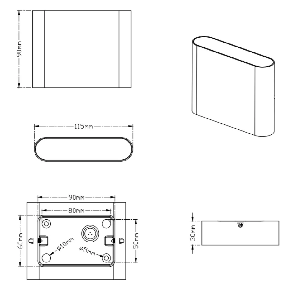 Britalia BR227560242 LED Anthracite Outdoor Modern Slimline Up & Down Wall Light IP54 - Image 3