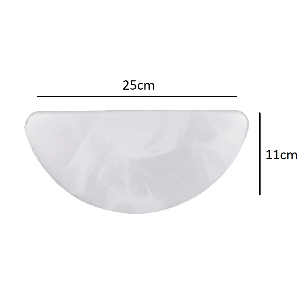 LED White Alabaster Modern Half Moon Wall Light 25cm - Image 5