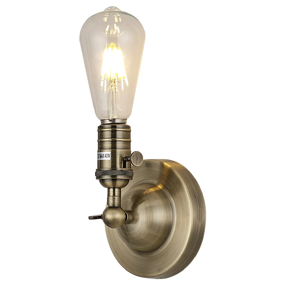 Britalia BR3023AB Antique Brass Vintage Retro Wall Light Bracket