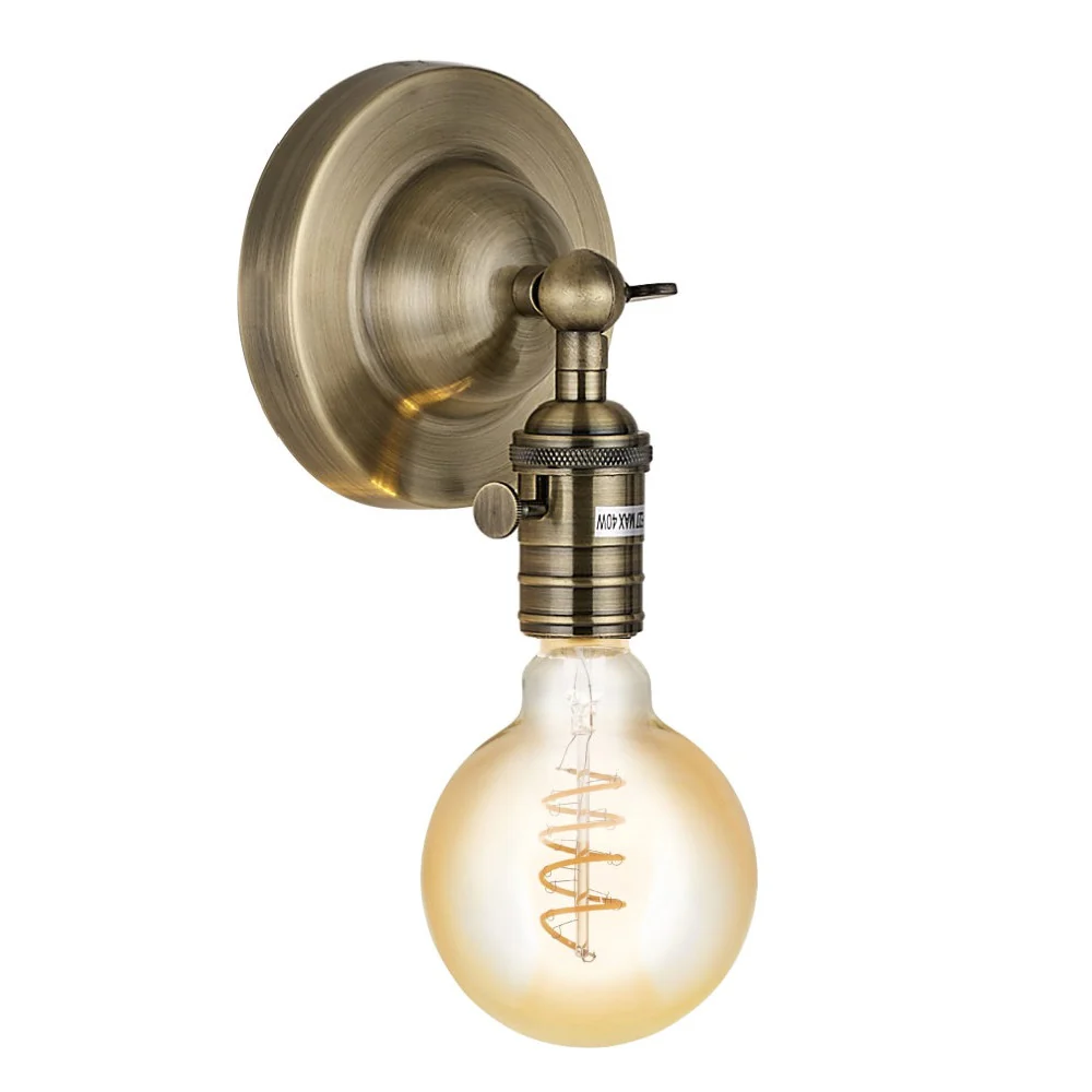 Britalia BR3023AB Antique Brass Vintage Retro Wall Light Bracket - Image 2