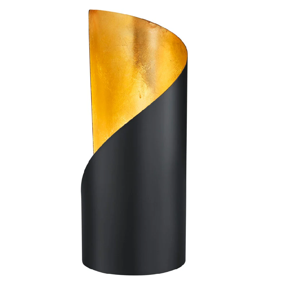 Britalia BR50161032 Black & Gold Inner Metal Vintage Cylinder Table Lamp 24cm