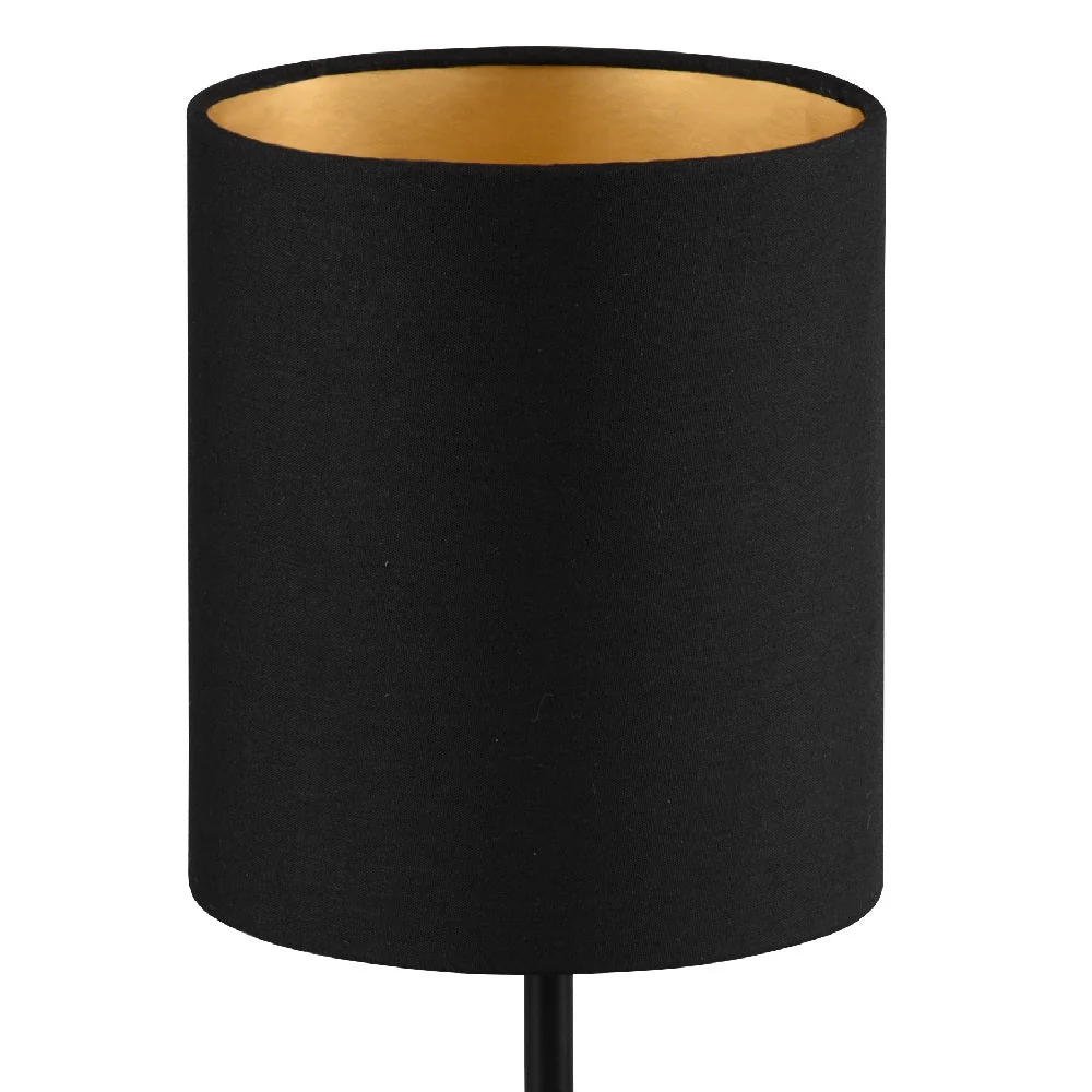 Britalia BR50491080 Matt Black Modern Stem Slimline Table Lamp with Drum Shade 28cm - Image 3