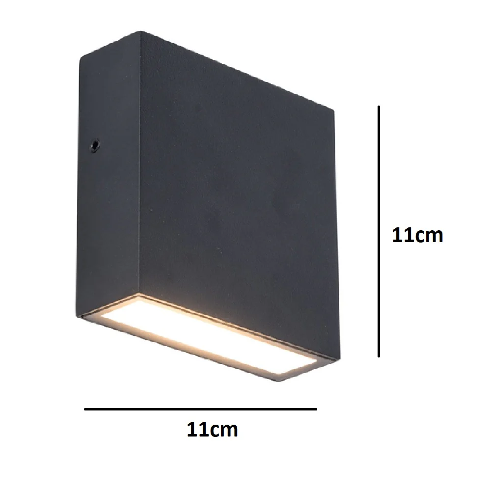 LED Matt Black Outdoor Modern Square Flush Down Wall Light - Image 3