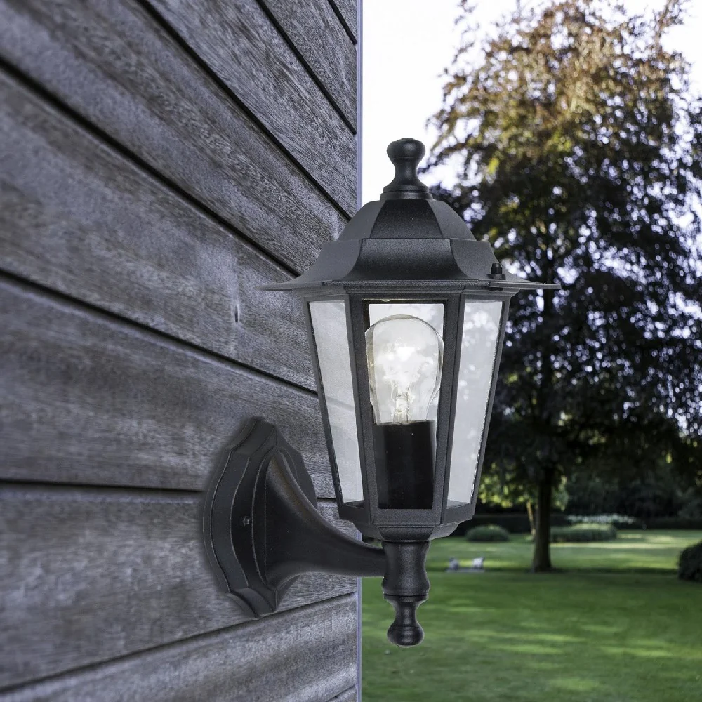 Britalia BR5112605346 Black Outdoor Vintage Coach Up Lantern Wall Light - Image 3