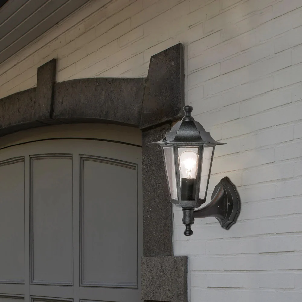 Britalia BR5112605346 Black Outdoor Vintage Coach Up Lantern Wall Light - Image 4