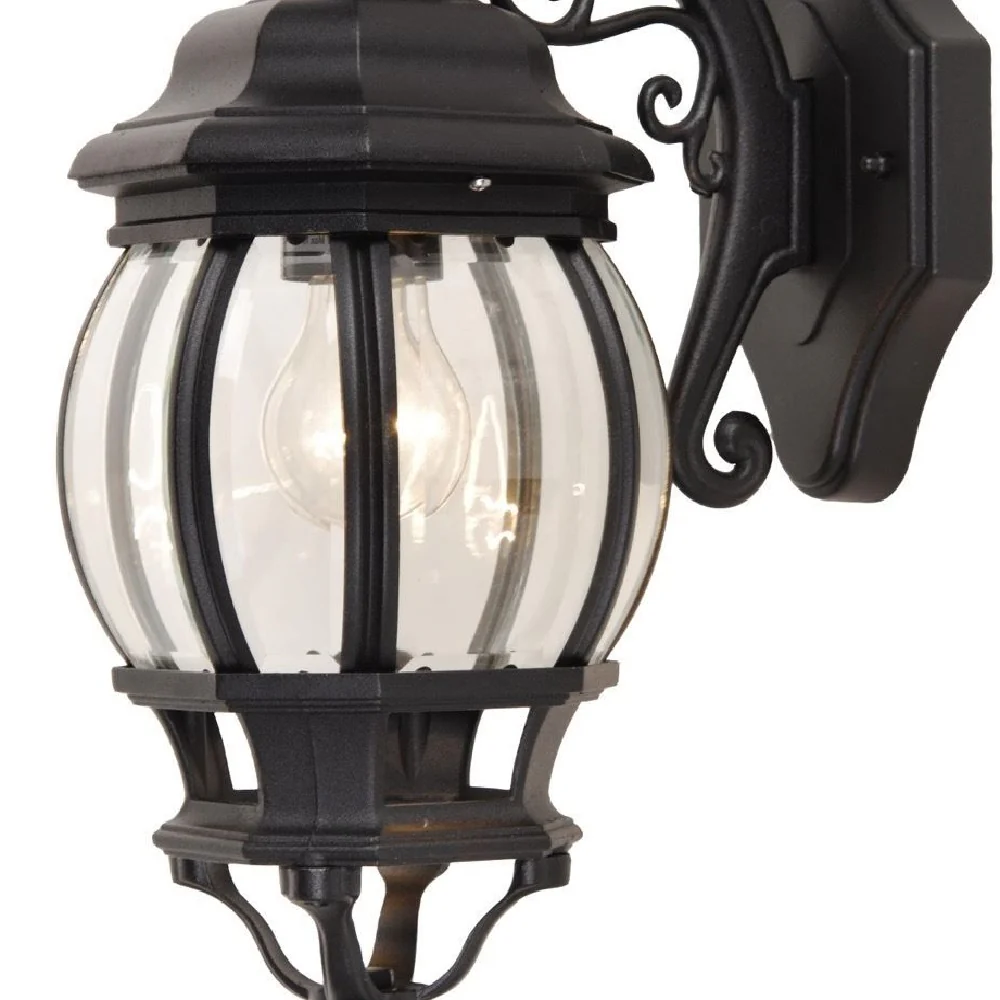 Britalia BR5120202012 Black & Clear Glass Outdoor Vintage Coach Down Lantern Wall Light - Image 2
