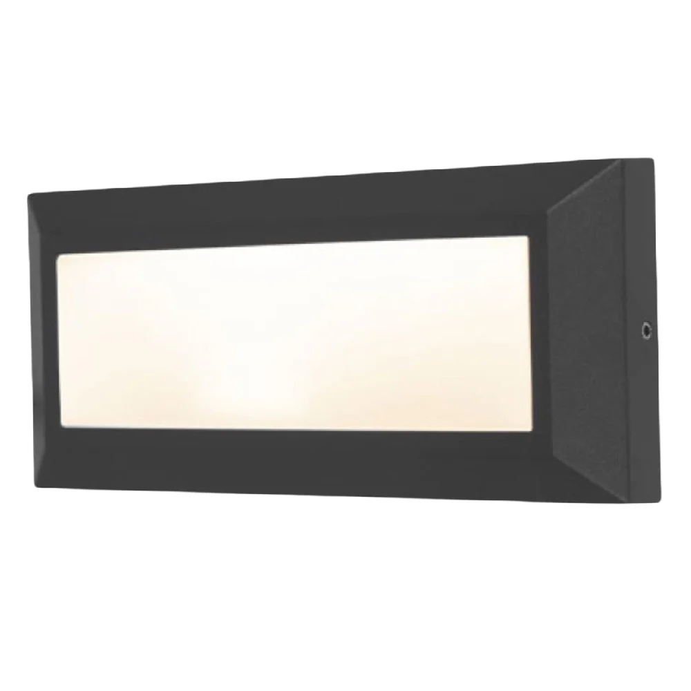 Britalia BR5191605012 LED Matt Black Outdoor Rectangular Surface Mount Brick Light