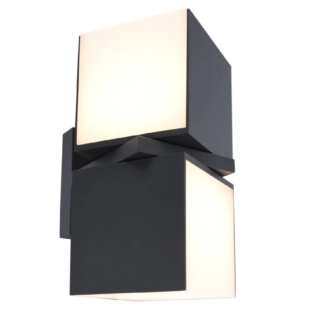 Britalia BR5193801118 LED Anthracite Outdoor Cuboid Multi Directional 2 Lamp Wall Light - Image 2
