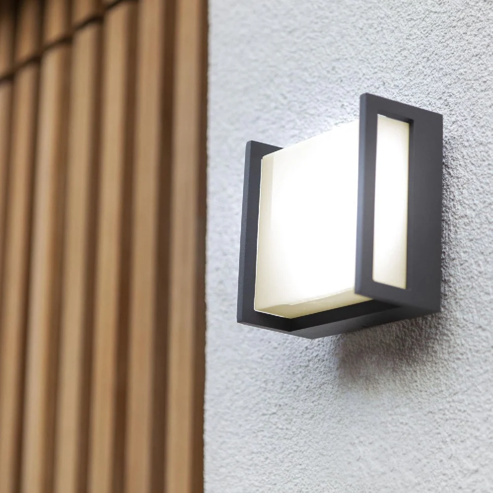Britalia BR5195401118 LED Anthracite Outdoor Modern Square Flush Wall Light - Image 3