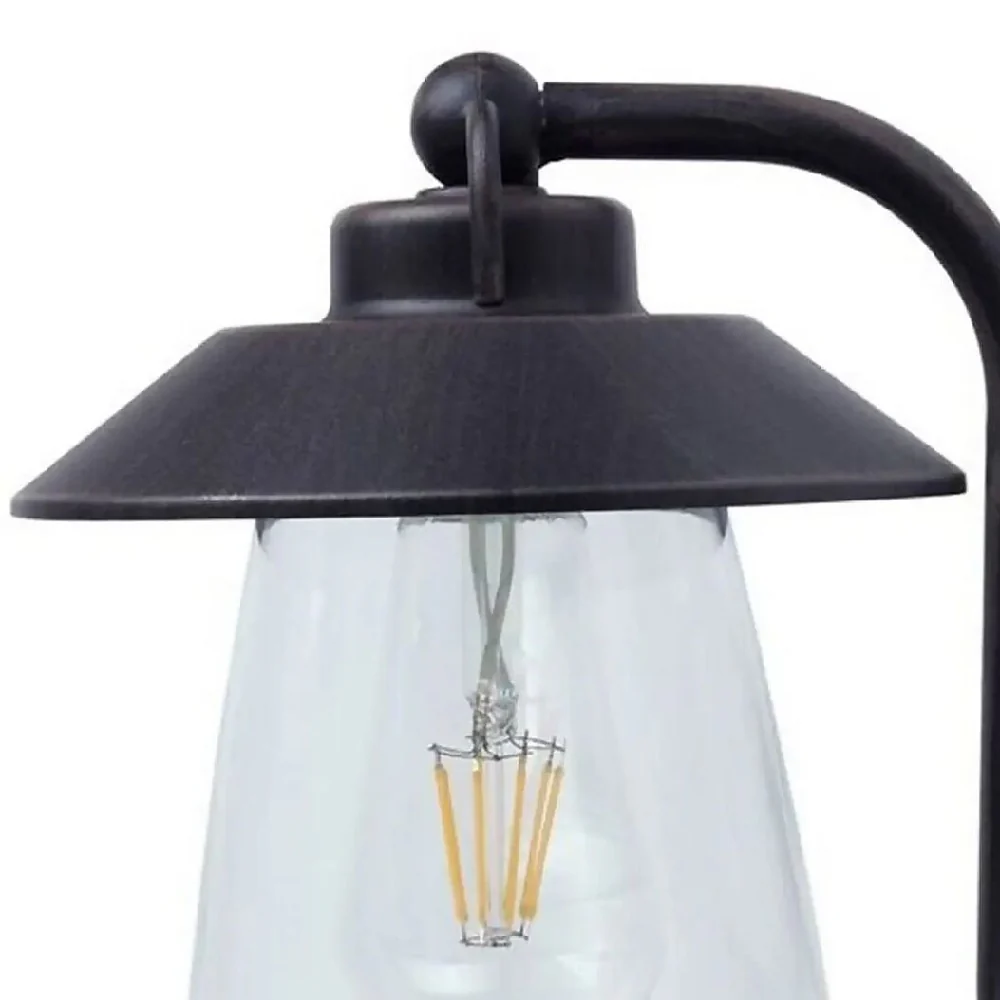 Britalia BR5264201213 Black Rust Outdoor Vintage Swan Neck Down Lantern Wall Light - Image 2