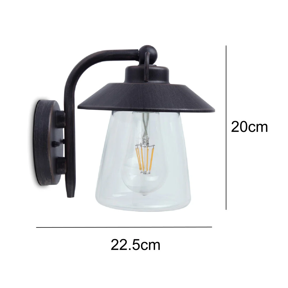 Britalia BR5264201213 Black Rust Outdoor Vintage Swan Neck Down Lantern Wall Light - Image 5